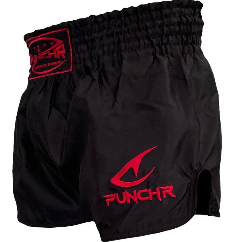 PunchR™  PunchR™ Classic Muay Thai kickboks Broek Zwart Rood