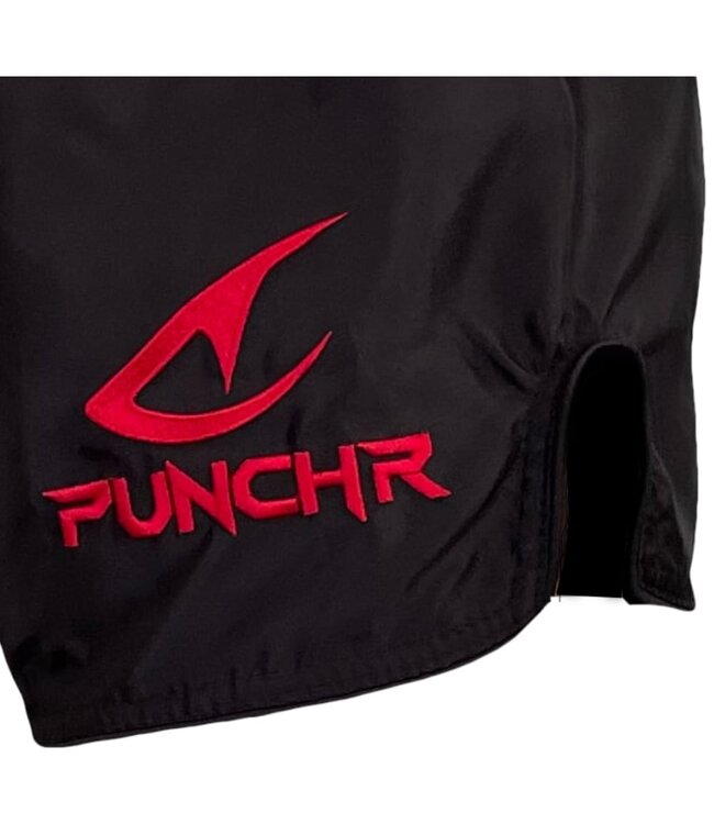 PunchR™ Classic Muay Thai kickboks Broek Zwart Rood
