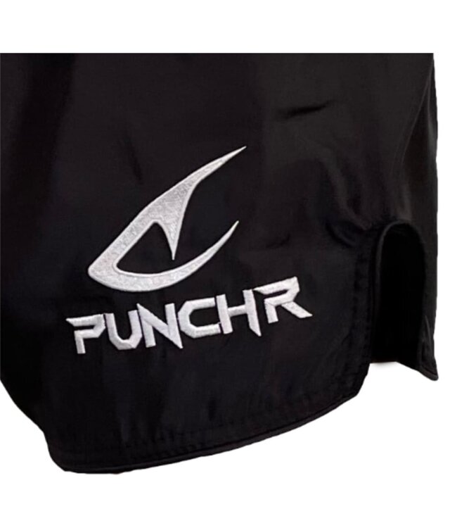 PunchR™ Classic Muay Thai Kickbox Shorts Schwarz Weiß