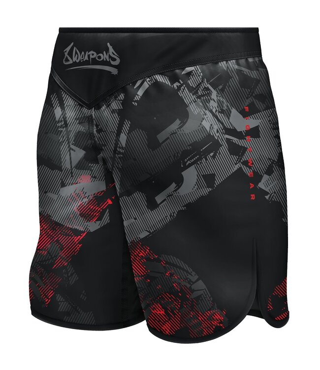 8 Weapons Vechtsportbroek Fightshorts Hit 2.0 Zwart Rood