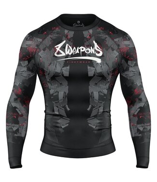8 Weapons 8 WEAPONS Rashguards L/S Hit 2.0 Zwart Rood