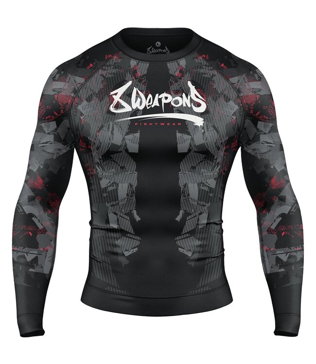 8 Weapons 8 WEAPONS Rashguards L/S Hit 2.0 Zwart Rood