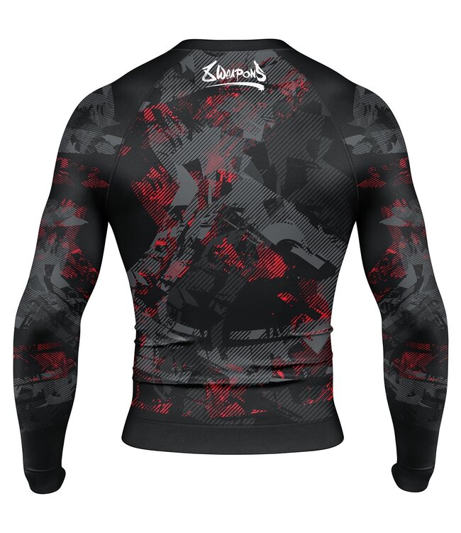 8 WEAPONS Rashguard L/S Hit 2.0 Schwarz Rot