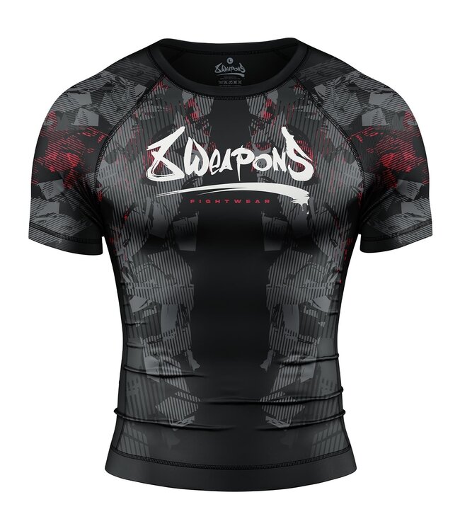 8 Weapons 8 WEAPONS Rashguard Hit 2.0 Schwarz Rot