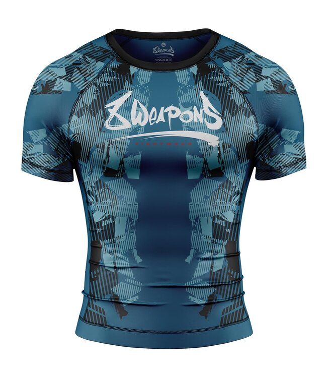8 Weapons 8 WEAPONS Rash Guard Hit 2.0 Navy Zwart