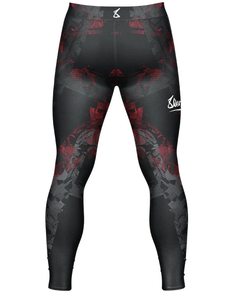 8 Weapons 8 WEAPONS Sportlegging Tights Hit 2.0 Zwart Rood