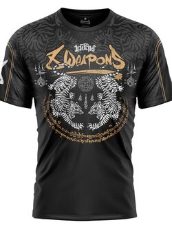 8 Weapons 8 WEAPONS Funktional Dry Fit T-Shirt Tiger Yant Schwarz Gelb