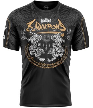 8 Weapons 8 Weapons Functional Dry Fit T-shirt Tiger Yant Zwart Geel