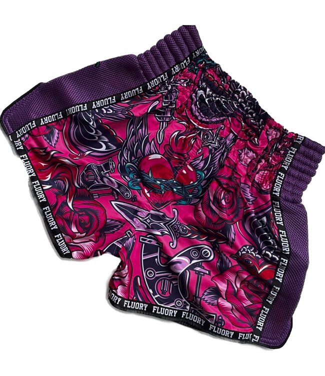Fluory Muay Thai Kickboxing Shorts Purple MTSF90A