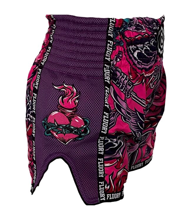 Fluory Muay Thai Kickboxing Shorts Purple MTSF90A