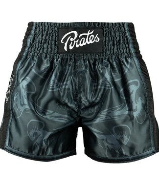 Pride or Die PRIDE or Die Pirate V.2 Muay Thai Shorts Zwart Grijs