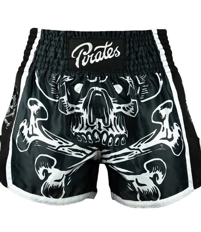 Pride or Die PRIDE or DiE Pirate V.2 Muay Thai Shorts schwarz Weiß