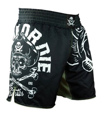 Pride or Die PRIDE oder DiE Fightshorts Pirat V.2 Schwarz Weiß