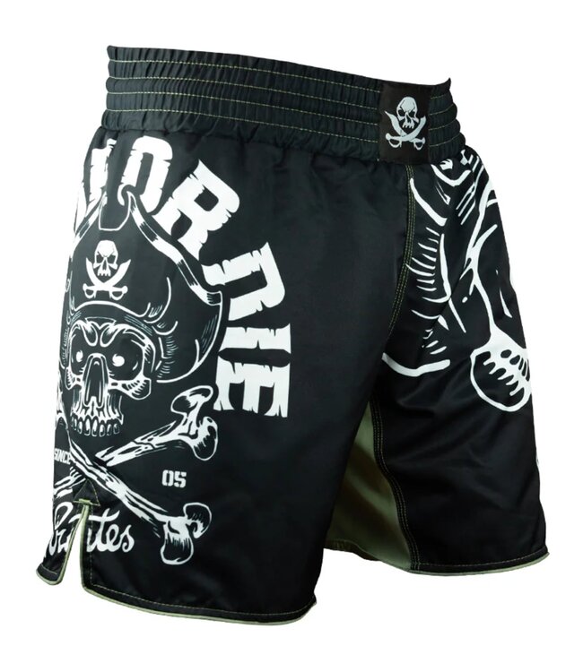 Pride or Die PRIDE oder DiE Fightshorts Pirat V.2 Schwarz Weiß