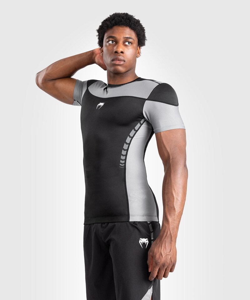 Venum Venum Tempest Rash Guard Compression Shirts Black Grey