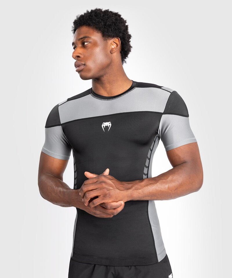 Venum Venum Tempest Rash Guard Compression Shirts Black Grey