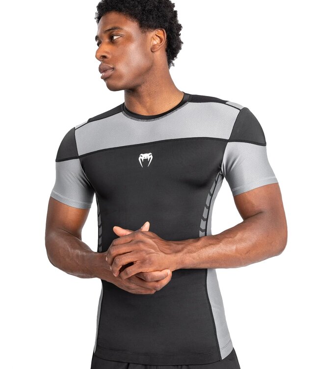 Venum Venum Tempest Rash Guard Compression Shirts Black Grey