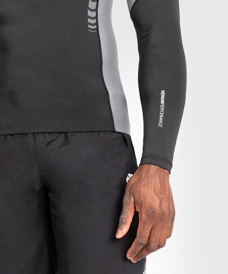 Venum Venum Tempest Rash Guard Compression Shirts L/S Black Grey