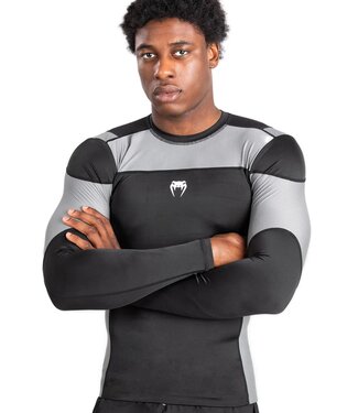 Venum Venum Tempest Rash Guard Compression Shirts L/S Black Grey