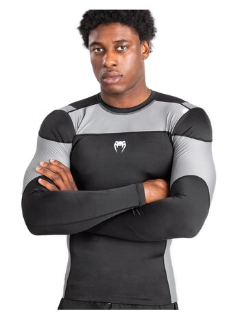 Venum Venum Tempest Rash Guard Compressieshirts L/S Zwart Grijs