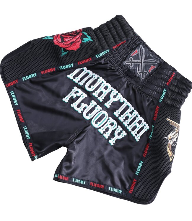 Fluory Muay Thai Kickboxing Shorts Pistola Black