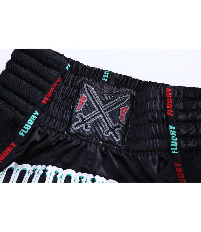 Fluory Muay Thai Kickboks Broekjes Pistola Zwart