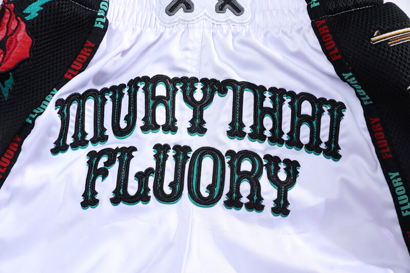 Fluory Fluory Muay Thai Kickboks Broekjes Pistola Wit