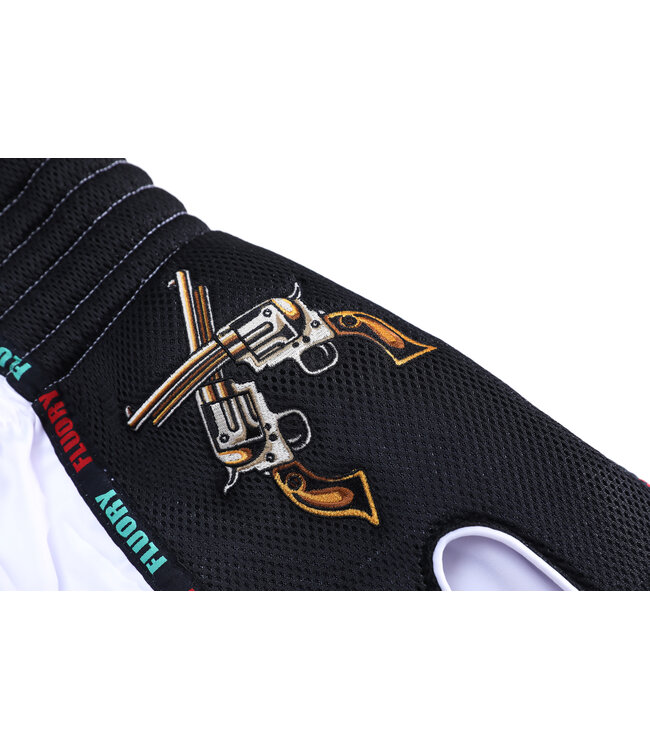 Fluory Muay Thai Kickboxing Shorts Pistola White
