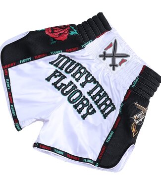 Fluory Fluory Muay Thai Kickboks Short Pistola Wit