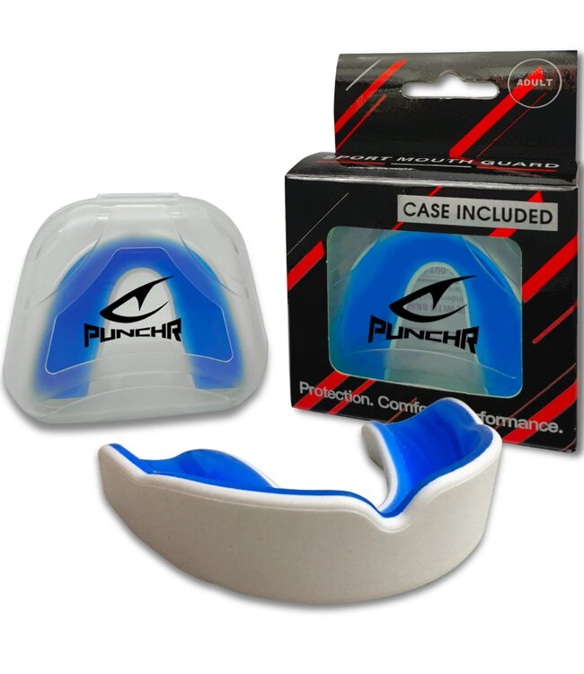 PunchR™  PunchR™ Pro Gel-Fit Mouth Guard MG-008 Adults White Blue
