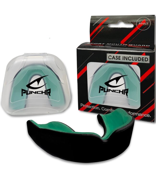 PunchR™  PunchR™ Pro Gel-Fit Mundschutz MG-008 Kinder Mintgrün Schwarz