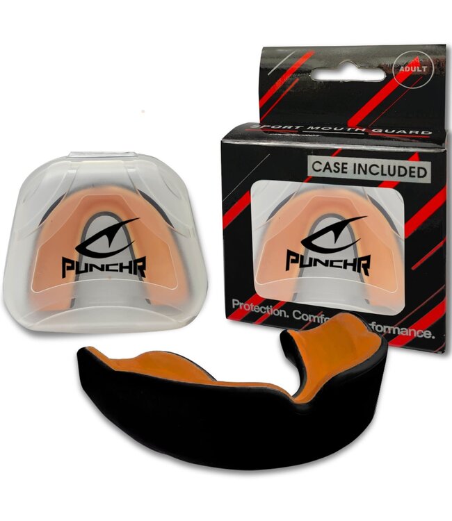 PunchR™ Pro Gel-Fit Gebitsbeschermer MG-008 Kids Pompoen Oranje Zwart
