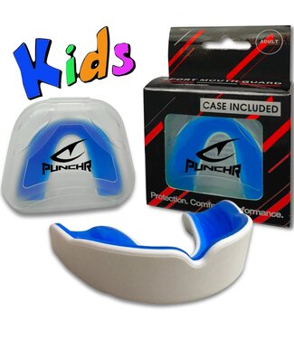 PunchR™  PunchR™ Pro Gel-Fit Mouth Guard MG-008 Kids White Blue