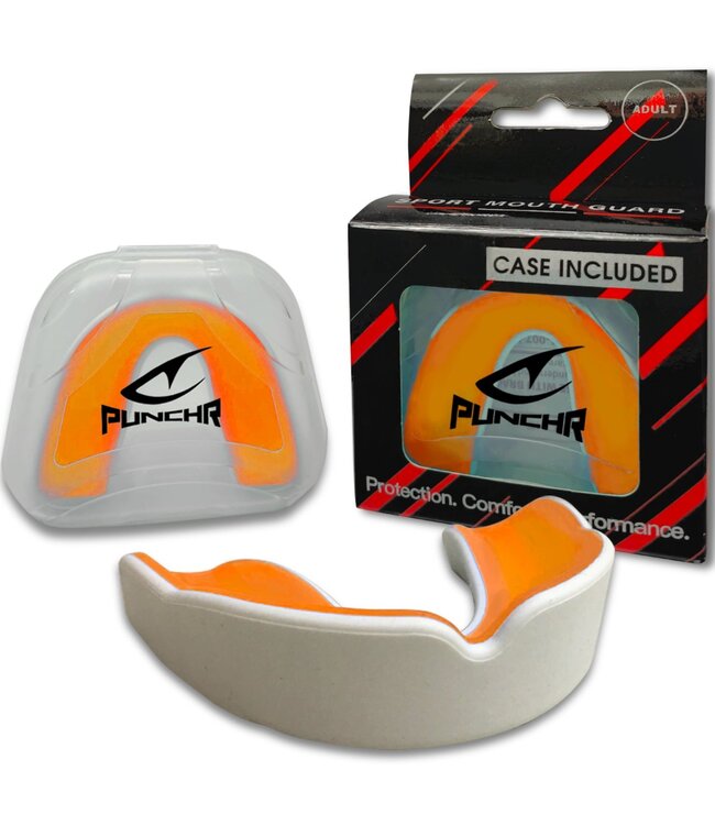 PunchR™  PunchR™ Pro Gel-Fit Mundschutz MG-008 Kinder Weiß Orange