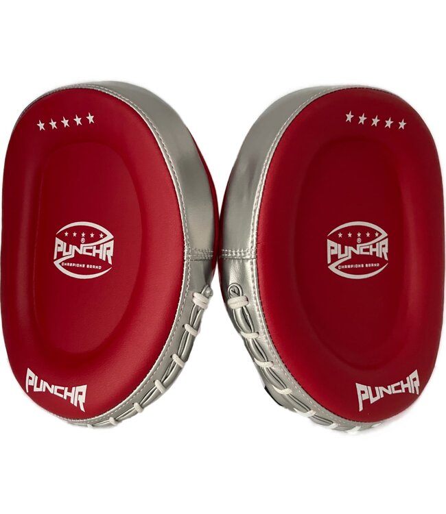 PunchR™ Focus Mitts Hand Pads FM7 Red Silver
