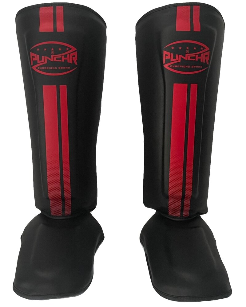 PunchR™  PunchR™ Pro Range Shinguards Black Red