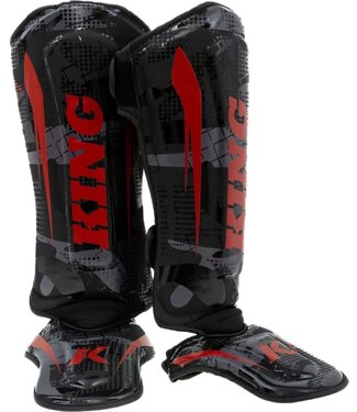 King Pro Boxing King Pro Boxing Shogun Series 3 Kickboks Scheenbeschermers Camo Rood