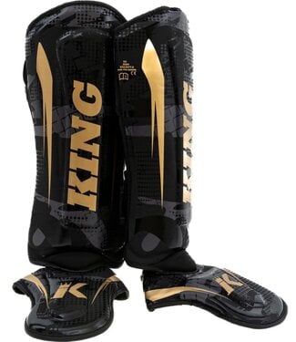 King Pro Boxing King Pro Boxing Shogun Series 2 Kickboks Scheenbeschermers Camo Goud