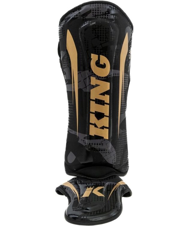 King Pro Boxing Shogun Series 2 Kickboxing Shin Guards Camo Gold