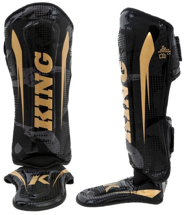 King Pro Boxing Shogun Series 2 Kickbox Schienbeinschoner Camo Gold