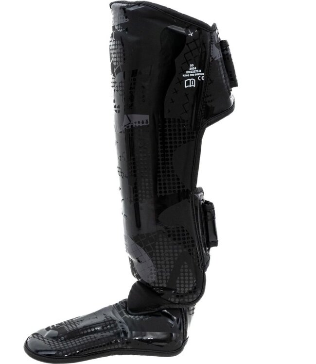 King Pro Boxing Shogun Series 1 Kickboks Scheenbeschermers Camo Zwart