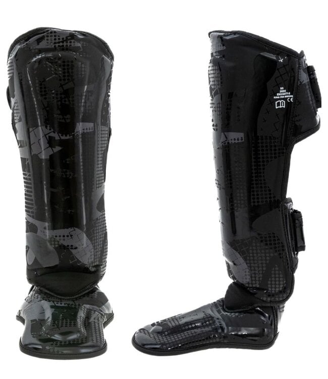 King Pro Boxing Shogun Series 1 Kickboks Scheenbeschermers Camo Zwart