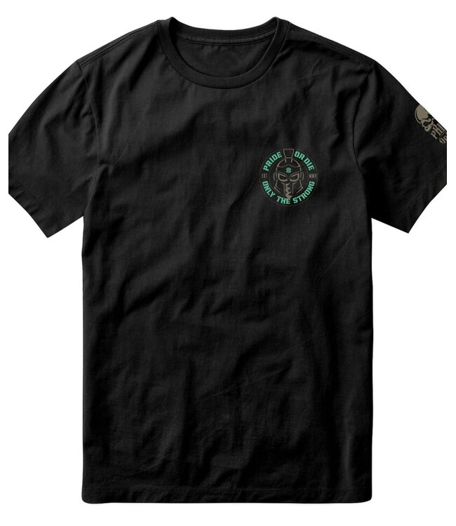 PRIDE or Die Katoenen T-shirt Only the Strong V.2 Zwart