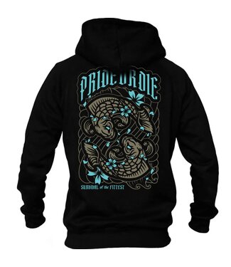 PRiDEorDiE PRIDE or DiE Kapuzenpullover Sweater SURVIVAL OF THE FITTEST Schwarz