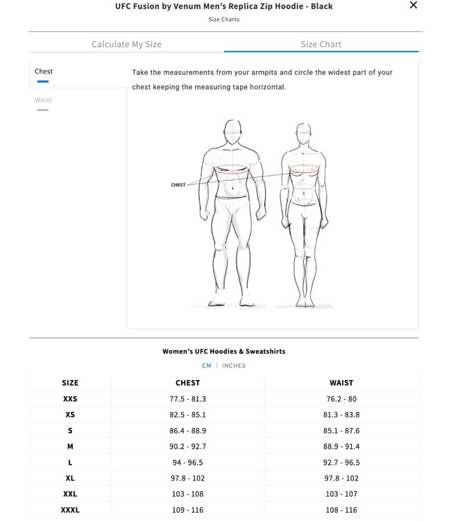 UFC Fusion Venum Men’s Replica Zip Hoodie Champion