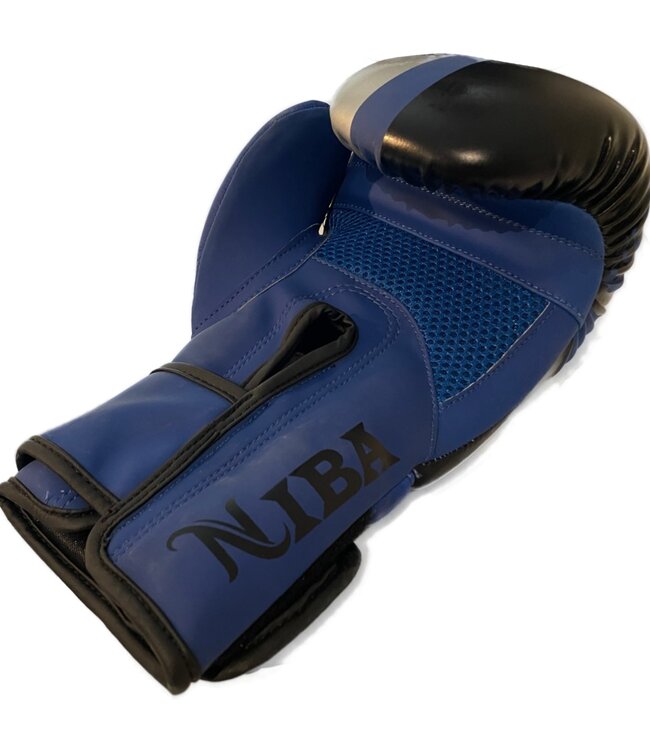 PunchR™ Face Boxing Gloves Matte Blue Black Silver