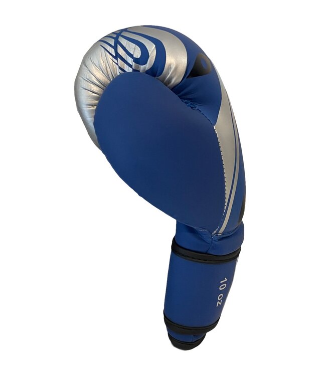 Torque PunchR™ Face Boxing Gloves Matte Blue Black Silver