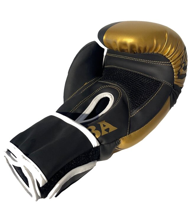 Torque Niba Sports Face Bokshandschoenen Mat Zwart Goud Wit 10 OZ