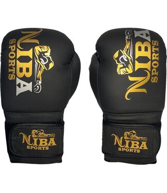 Niba Sports Boxing Gloves Black Gold 12 OZ