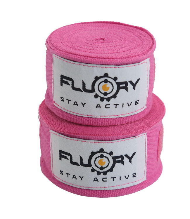 Fluory Fluory Boxing Hand Wraps Pink 500 cm per Pair